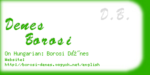 denes borosi business card